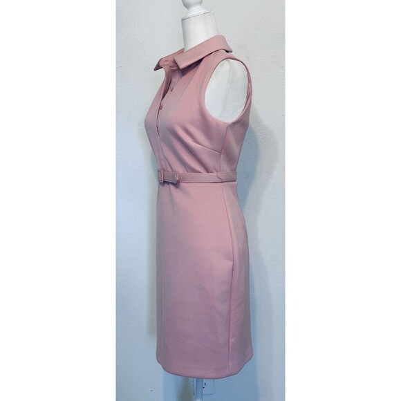 Badgley Mischka Size 2 Peony Sheath Dress Collared Lined Career Old Money - Picture 7 of 15